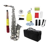Saxofón Saxofón Alto Profesional De Latón Bend Eb E-flat Saxofón Niquelado Negro Con Estuche De Transporte