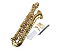 Saxofón Saxofón Barítono Mib Lacado En Oro Saxofón Grabados A Mano Con Boquillas Estuche Con Correa Para Cañas