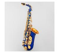 Saxofón Saxofón Eb Alto Único Mate Negro/Rojo/Azul/Púrpura Plateado Superficie Tallada E Instrumento De Saxofón Plano Con Estuche (Color : 03)