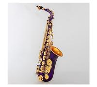 Saxofón Saxofón Eb Alto Único Mate Negro/Rojo/Azul/Púrpura Plateado Superficie Tallada E Instrumento De Saxofón Plano Con Estuche (Color : 04)