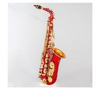 Saxofón Saxofón Eb Alto Único Mate Negro/Rojo/Azul/Púrpura Plateado Superficie Tallada E Instrumento De Saxofón Plano Con Estuche (Color : 02)