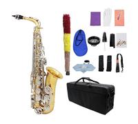 Saxofón Saxofón Latón Brillante Grabado Eb E-Flat Instrumento De Viento Con Estuche Guantes Silenciadores