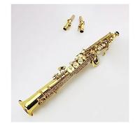 Saxofón Saxofón Recto De Tono Alto B Instrumento Musical De Saxofón Dorado Lacado De Latón Plano Con Estuche