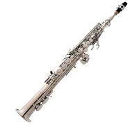 Saxofón Saxofón Recto De Tono Alto Cuerpo De Latón Niquelado Tono B Sax Con Estuche Y Accesorios