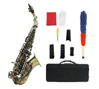 Saxofón Saxofón Soprano Bb Material De Latón Instrumento De Viento De Madera Niquelado Negro Con Estuche De Transporte (Color : Brass)