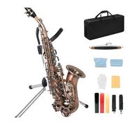 saxofón Saxofón soprano para principiantes en si bemol rojo antiguo juego completo(Saxophone set)