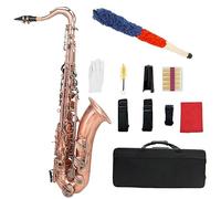 Saxofón Saxofón Tenor Bb Profesional, Saxofón Plano B De Cobre Rojo Antiguo De Latón Con Estuche, Accesorios Para Boquilla
