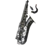 Saxofón Saxofón Tenor Plateado Negro Níquel Plata Aleación Saxofón Instrumento Musical Profesional Con Estuche