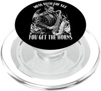 Saxofón Saxofonista Mess with Sax Get Horns Devil Music PopSockets PopGrip para MagSafe