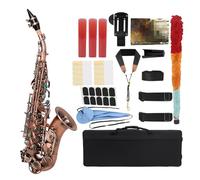 Saxofón Saxophone Bb B Saxofón Plano Rojo/cian Antiguo Imitar Saxofón De Patrón Tallado Clásico Con Accesorios De Caja (Color : Crimson antique)