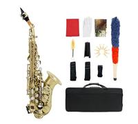 Saxofón Saxophone Bb, Conjunto De Saxofón Plano B Niquelado Negro Con Estuche, Accesorios Para Saxofón, Instrumento De Viento De Madera Profesional (Color : Gold)
