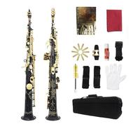 Saxofón Saxophone Bb, Cuerpo De Latón, Conjunto De Saxofón Plano B Con Estuche, Piezas De Saxofón, Accesorios, Instrumentos Profesionales De Viento De Madera (Color : Bk)