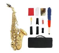Saxofón Saxophone Bb, Cuerpo De Latón, Juego De Saxofón Plano B Niquelado Con Estuche, Accesorio Para Saxofón, Instrumentos Profesionales De Viento De Madera (Color : Gold)
