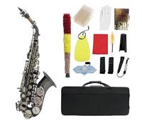 Saxofón Saxophone Bb Cuerpo De Latón Teclas Talladas Teclas Blancas Saxofón Con Accesorios (Color : Bk nickel platingm)