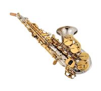 Saxofón Saxophone Bb, Instrumento De Viento De Madera Profesional De Latón Con Llave Dorada, Bañado En Plata, Saxofón Plano B