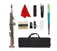 Saxofón Saxophone Bb, Juego De Saxofón Plano B De Cobre Y Bronce Con Estuche, Accesorio Para Saxofón, Instrumentos Profesionales De Viento De Madera (Color : RedCopper)