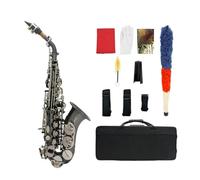 Saxofón Saxophone Bb, Material De Latón, Instrumento De Viento De Madera Niquelado Negro Con Estuche De Transporte, Accesorios (Color : Bk nickel plating)
