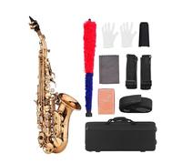 Saxofón Saxophone Bb, Material De Latón, Superficie Lacada Dorada, Instrumento De Viento De Madera Con Estuche, Accesorios