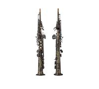 Saxofón Saxophone BB Negro Níquel Oro Plateado Oro Lacado Blanco Cobre Instrumento De Saxofón Saxophone Dividido (Color : Bk nickel matte)