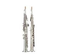 Saxofón Saxophone BB Negro Níquel Oro Plateado Oro Lacado Blanco Cobre Instrumento De Saxofón Saxophone Dividido (Color : Silver plate)