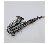 Saxofón Saxophone Curvo B Instrumento Musical Profesional Niquelado Negro Plano Con Estuche (Color : Lavender)