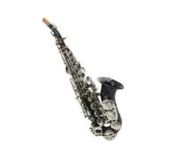 Saxofón Saxophone Curvo Profesional B, Instrumento Musical Con Llave Plateada, Cuerpo Azul Cielo Plano, Con Estuche