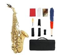 Saxofón Saxophone De Latón Con Patrón Tallado Dorado, Boquilla Con Botones Blancos, Accesorios Para Instrumentos De Viento (Color : Gold Silver)