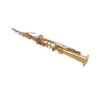 Saxofón Saxophone De Tubo Recto, Laca De Latón Dorado, Saxofón De Afinación B Con Boquilla, Instrumento Profesional