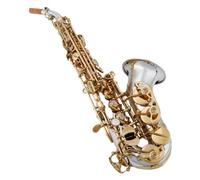 Saxofón Saxophone Llave Dorada Plateada Con Estuche Saxofón Boquilla Ligadura Cañas Cuello (Color : Leather bag)