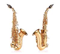 Saxofón Saxophone Pequeño Tubo Curvado En Si Bemol Universal Para Principiantes Y Profesionales Que Tocan Instrumentos (Color : Bronze gold)