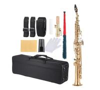 Saxofón Saxophone Recto De Latón, Instrumento De Viento De Madera Plano Bb B, Patrón Tallado Con Estuche De Transporte (Color : Gold)