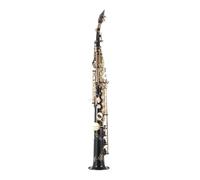 Saxofón Saxophone Recto De Latón, Instrumento De Viento De Madera Plano Bb B, Patrón Tallado Con Estuche, Accesorios (Color : Bk)