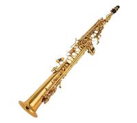Saxofón Saxophone Si Bemol Recto Cuerpo Lacado En Oro Instrumento Musical Profesional Con Estuche Accesorios (Color : Gold)