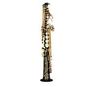 Saxofón Saxophone Si Bemol Recto Cuerpo Lacado En Oro Instrumento Musical Profesional Con Estuche Accesorios (Color : Bk)