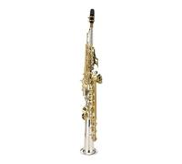 Saxofón Saxophone, Tubo Recto, Latón, Cuerpo Plateado, Laca Dorada, Llave, Saxofón, Instrumento Musical Con Estuche