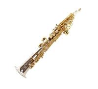 Saxofón Saxophone, Tubo Recto, Latón, Lacado Plateado Y Dorado, Instrumento Musical Para Tocar Con Estuche
