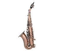 Saxofón Soprano Curvo, Saxofón Soprano, Instrumento de Tuba, Si Bemol con Estuche de Transporte y Soporte para Saxofón para Principiantes e Intérpretes de Música