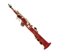 Saxofón soprano para principiantes, cuerpo de latón B, plano, recto, instrumento profesional con piezas y accesorios (I)