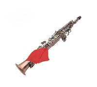 Saxofón soprano para principiantes, cuerpo de latón B, plano, recto, instrumento profesional con piezas de caja y accesorios (H)