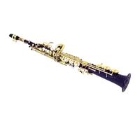 Saxofón soprano para principiantes, cuerpo de latón B, plano, recto, instrumento profesional con piezas y accesorios (G)