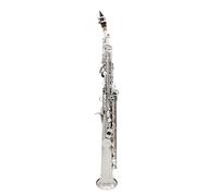 Saxofón soprano para principiantes, cuerpo de latón, recto, instrumento profesional para saxofón con estuche, varillas y accesorios (C)