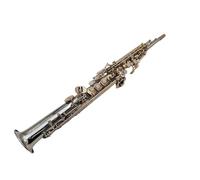 Saxofón Soprano Tono B Saxofón Soprano Niquelado Plata Saxo Llave Dorada Boquilla Profesional profesional Saxofón (Color : High-end bag)