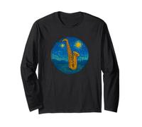 Saxofón Tenor Alto Band Jazz - Van Gogh Starry Night Style Manga Larga
