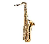 Saxofón tenor Bb latón lacado en oro Instrumento de viento madera Estuche transportable Guantes cepillo correa cuello saxo