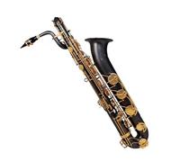 Saxofón tenor con llave de oro negro llave en mi bemol cuerpo de latón teclas talladas instrumento de viento de madera orquestal Saxofón Para Principiantes