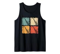 Saxofón Vintage Saxofonista Jugador Jazz Música Amante Camiseta sin Mangas