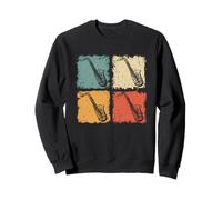 Saxofón Vintage Saxofonista Jugador Jazz Música Amante Sudadera