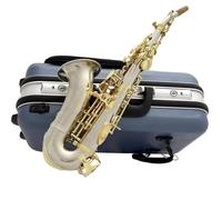 Saxofone Estuche Para Saxofón Soprano De Tubo Curvado Aleación Cobre Y Níquel Sin Pintar En Si Mayor