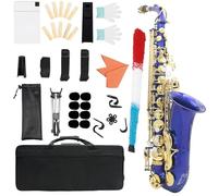 Saxofone Saxofón Alto En Mi Bemol Con Esquema De Colores Azul Y Dorado Que Incluye Accesorios Para El Instrumento(3)