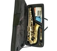 Saxofone Saxofón Alto En Mi Bemol De Bronce Con Estuche Instrumento Viento Madera Tallada Y Otros Accesorios